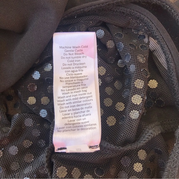 Venus Black Studded / Mesh V-Neck Gorgeous Sleeveless Bodysuit XS - Picture 12 of 15